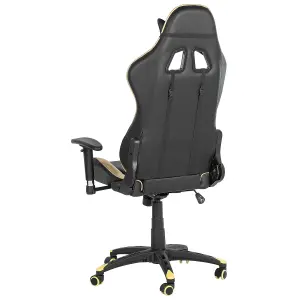 Gaming Chair Faux Leather Gold KNIGHT