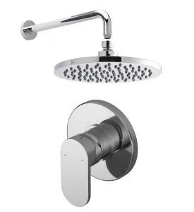 Current Shower Bundle Concealed Round Manual Valve, Arm & Head Kit - Chrome Balterley