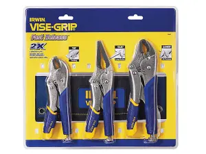 Fast Release Locking Pliers Set Of 3 7R  9Ln & 10Wr