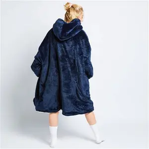 Navy Oodie Hooded Blanket