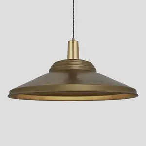 Industville Sleek Giant Step Pendant, 18 Inch, Brass, Brass Holder