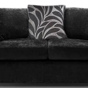 Zina Black Chenille Fabric 3 + 2 Seater Sofa Suite