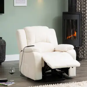 Ellington Electric Lift Assist Recliner with Massage and Heat - Cream