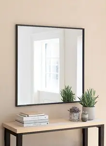 Garden Trading Avening Square Indoor Outdoor Wall Mirror 90x90cm Black Iron