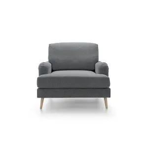 Harper Chenille Armchair Dark Grey