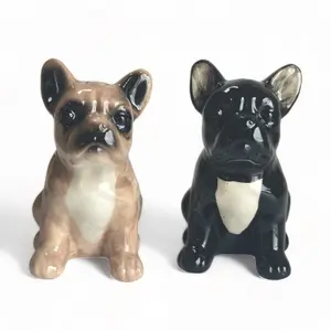 French Bulldog Black Tan ceramic Salt & Pepper shaker set Frenchie lover gift