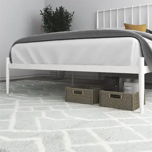 Giulia Modern Metal Bed White, Double