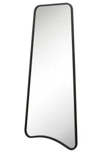 MirrorOutlet The Coartans Black Metal Isoscelles Trapezoid Shape Framed Wall Mirror with arched bottom 180CM X 85CM)