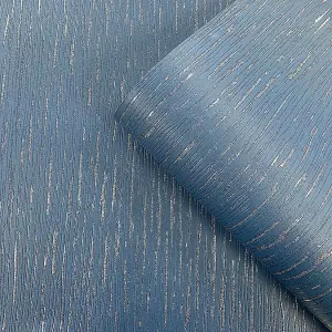 Muriva Blue Texture Glitter effect Embossed Wallpaper