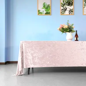 Diamond Velvet Rectangle Tablecloth, Rose Pink , 90 Inch x 156 Inch