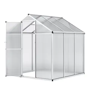 6x6ft Sliver Walk in Greenhouse Polycarbonate Greenhouse with Window