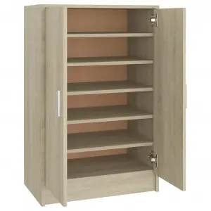 Berkfield Shoe Cabinet Sonoma Oak 60x35x92 cm Engineered Wood