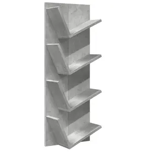 Alpen Home Wall Bookshelf 4-Tier Smoked Oak 33X16x90 Cm Concrete Grey