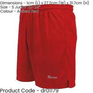 S JUNIOR Elastic Lightweight Football Gym Training Shorts - Anfield Red 22-24"