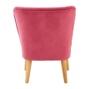 Interiors by Premier Kids Chair, Comfortable Seating Pink Velvet Chair, Easy to Clean Bedroom Chair, Adjustable Small Chair