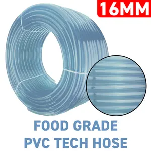 4m clear transparent pvc hose/pipe 16mm internal, 20mm external flexible hose for water gas air oil