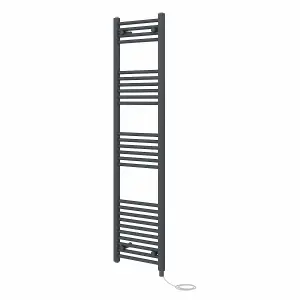 Rinse Bathrooms 800W Electric Heated Warming Towel Rail Bathroom Radiator Anthracite - 1600x400mm