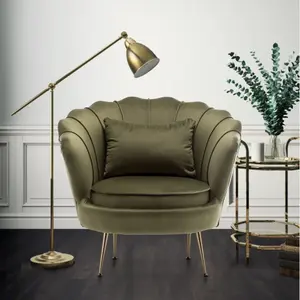 Velvet Sage Green Accent Chair