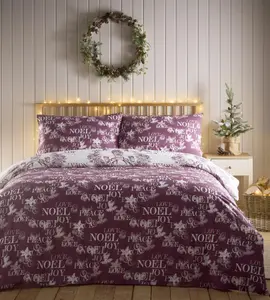 Santa Joy Plum Duvet Cover Set