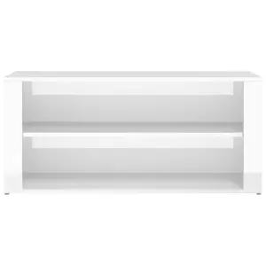 Shoe Rack High Gloss White 100x35x45 cm Engineered Wood