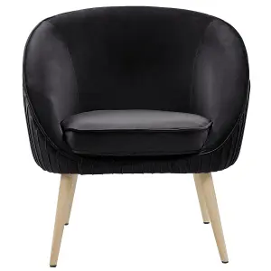 Beliani Modern Armchair TROMSO Velvet Black