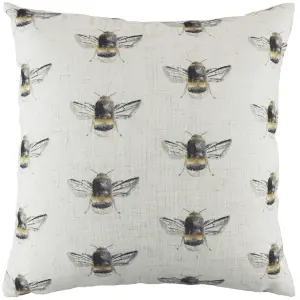 Evans Lichfield Bee Happy Repeat Printed Feather Rich Cushion