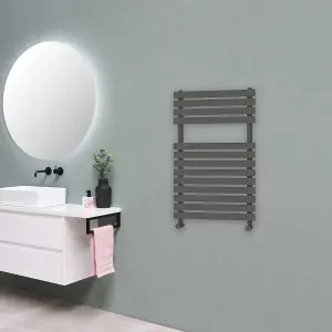 Designer Delta Flat Panel Towel Radiator Heated Ladder Rail - Anthracite - 780 x 500mm