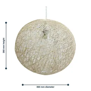 First Choice Lighting Abaca Natural 14" Globe Ceiling Light Shade