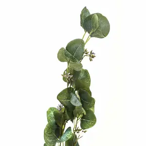 Eucalyptus Stem Spray Artificial Plant - Plastic - L22 x W22 x H66 cm - Green