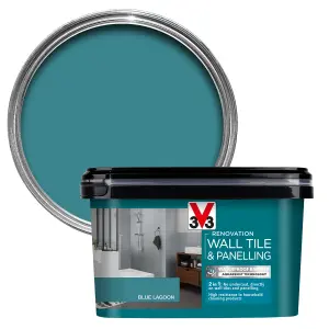 V33 Renovation Blue Lagoon Satinwood Wall tile & panelling paint, 2L