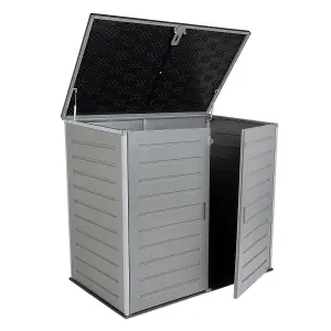 1170L Outdoor Garden Storage Cabinet - Grey and Black