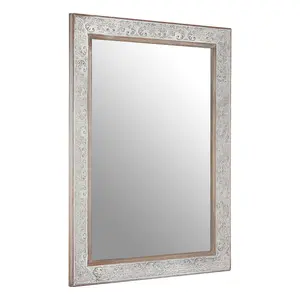 Interiors by Premier Antique Silver Rectangular Wall Mirror