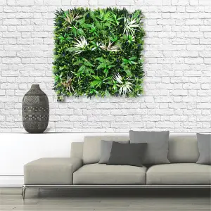 True Products Premium Artificial Green Plant Living Wall Panel 1m x 1m - Grassy Fern