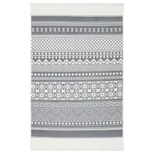 Rug Grey and White 160x230 cm Cotton