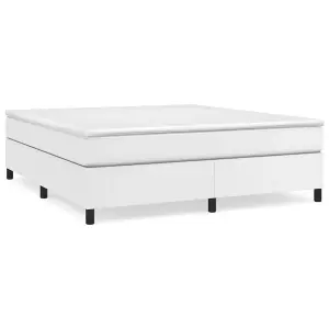 Berkfield Box Spring Bed Frame White 180x200cm 6FT Super King Faux Leather