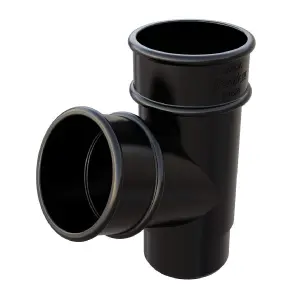 Black Round Downpipe Branch Connector, Freeflow Rain Water Systems