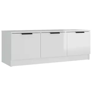 vidaXL TV Cabinet High Gloss White 102x35x36.5 cm Engineered Wood