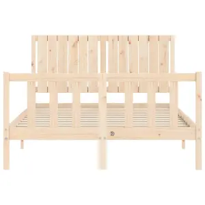 Berkfield Bed Frame with Headboard 140x190 cm Solid Wood