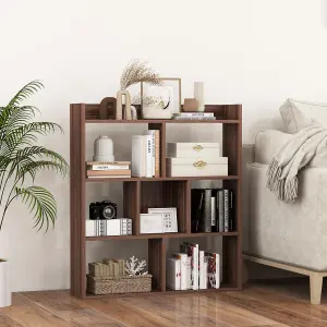 Costway 7 Cubes Open-back Bookshelf Home Storage Display Shelf Wooden Bookcase