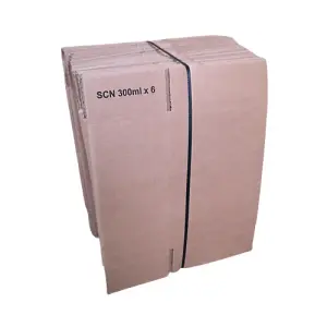 8.5 x 6 x 4.5" Inch, 22 x 16 x 11cm Small Single Wall 6 x 300ml Bottle Cardboard Box, Pack of 25