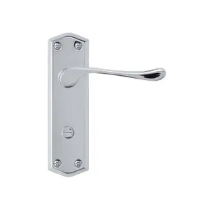 Colours Sheya Polished Chrome effect Aluminium Scroll WC Door handle (L)111mm (D)86mm, Pair