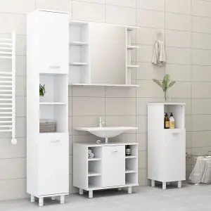 Berkfield Bathroom Cabinet White 30x30x179 cm Engineered Wood