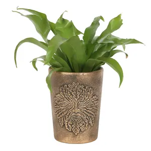 Lisa Parker Green Man Terracotta Plant Pot Bronze (One Size)