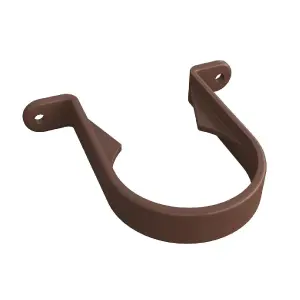 5 x Brown Round 68mm Downpipe Brackets, Freeflow Rain Water Systems