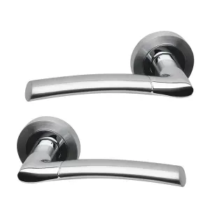 Intelligent Hardware - Internal Door Handle - Pair - Lever on Round Rose - Falcon - Polished Chrome