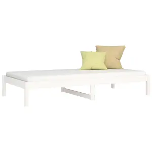 Berkfield Day Bed White 90x190 cm Single Solid Wood Pine