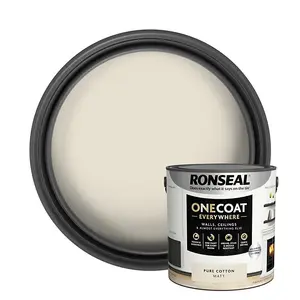 Ronseal One Coat Evrywhere Matt Paint 2.5L  Pure Cotton