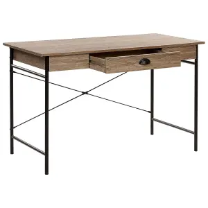 Home Office Desk with Storage Taupe Dark Wood CASCO