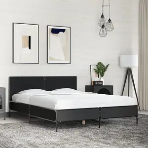 Berkfield Bed Frame without Mattress Black 140x190 cm