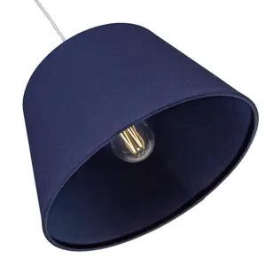 Traditional Linen Fabric Drum Shade for Pendant & Lampshade Midnight / 19cm H x 30cm W x 30cm D